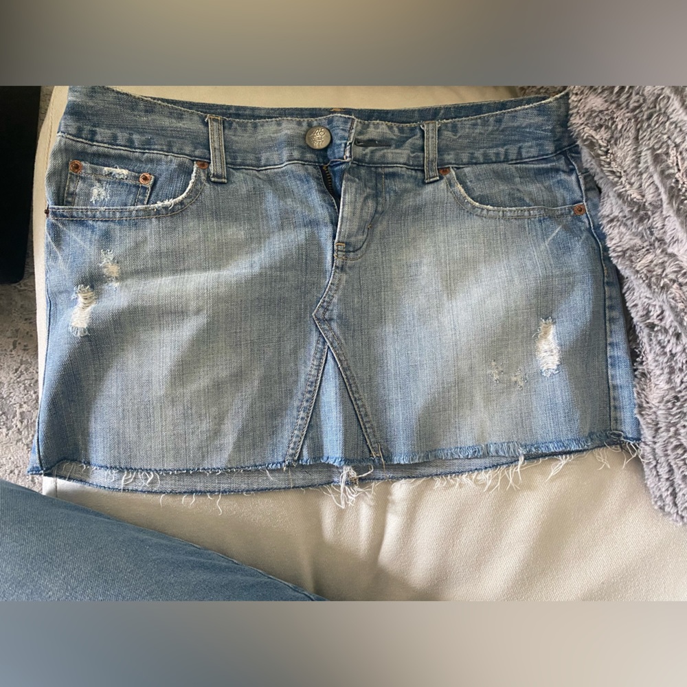 American Eagle Jean Skirt Distressed